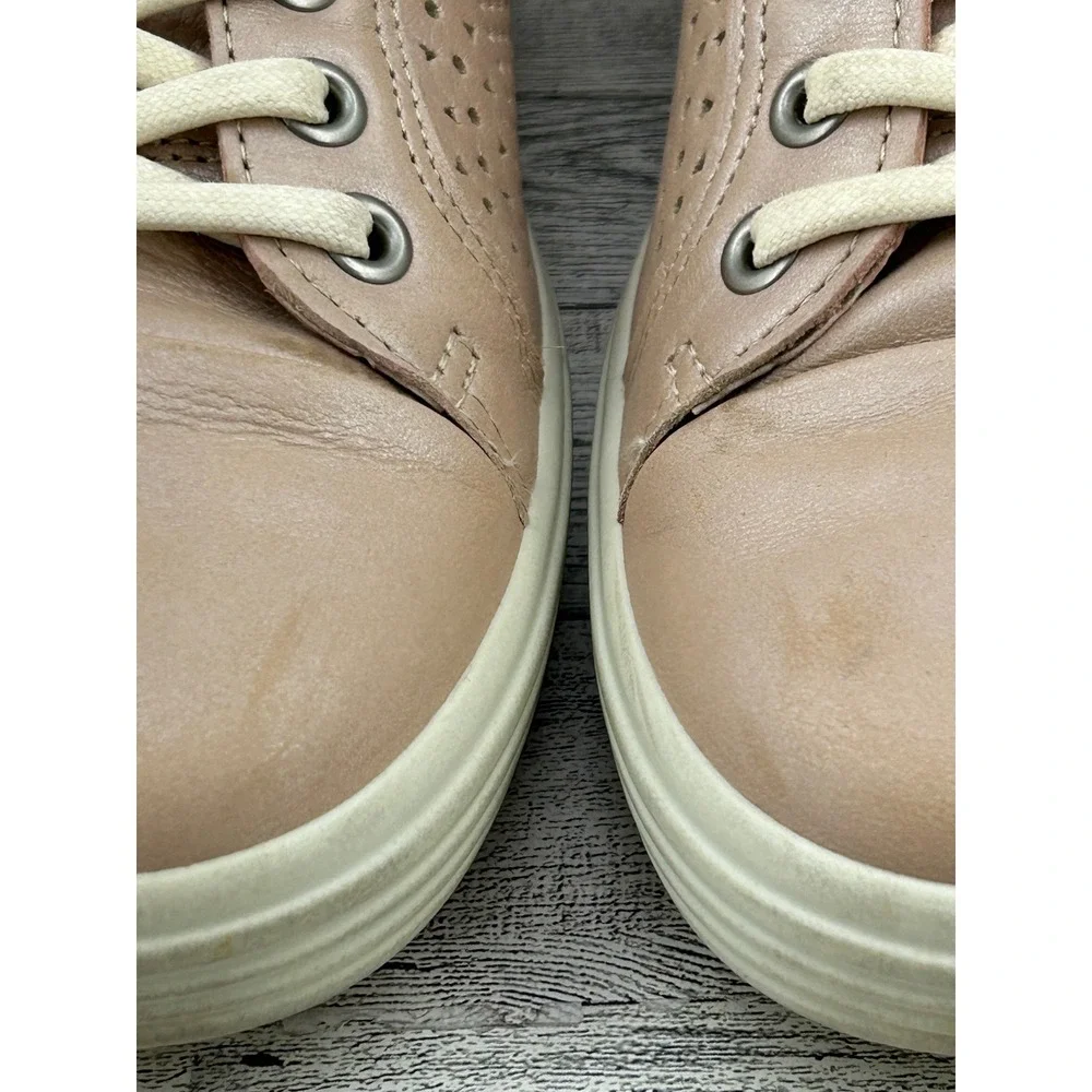 ECCO Soft 7 Perforated Leather‎ Lace Up Sneakers Rose Pink EU 39 US 8